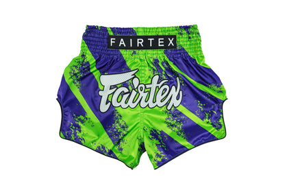 Fairtex-Slim Cut Shorts-BS1928 Street King (Green/Blue) - Garuda Combat Sports