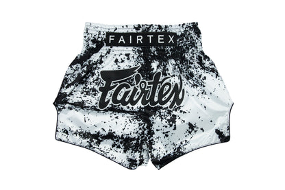Fairtex-Slim Cut Shorts-BS1948 Grunge (White) - Garuda Combat Sports